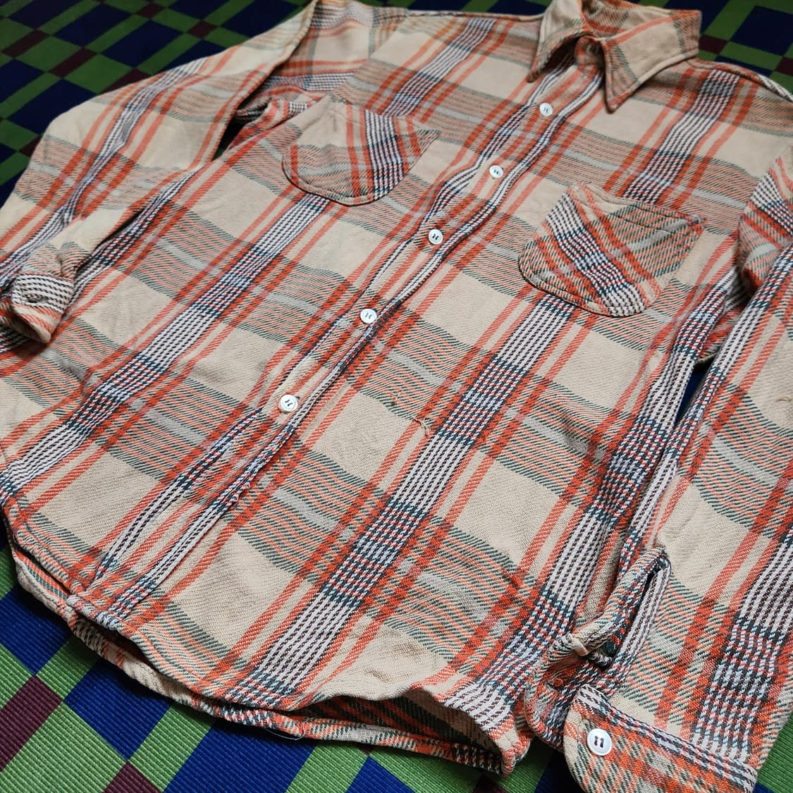 70s Big Mac 제이씨페니 체크 플란넬 워크셔츠 상품이미지2