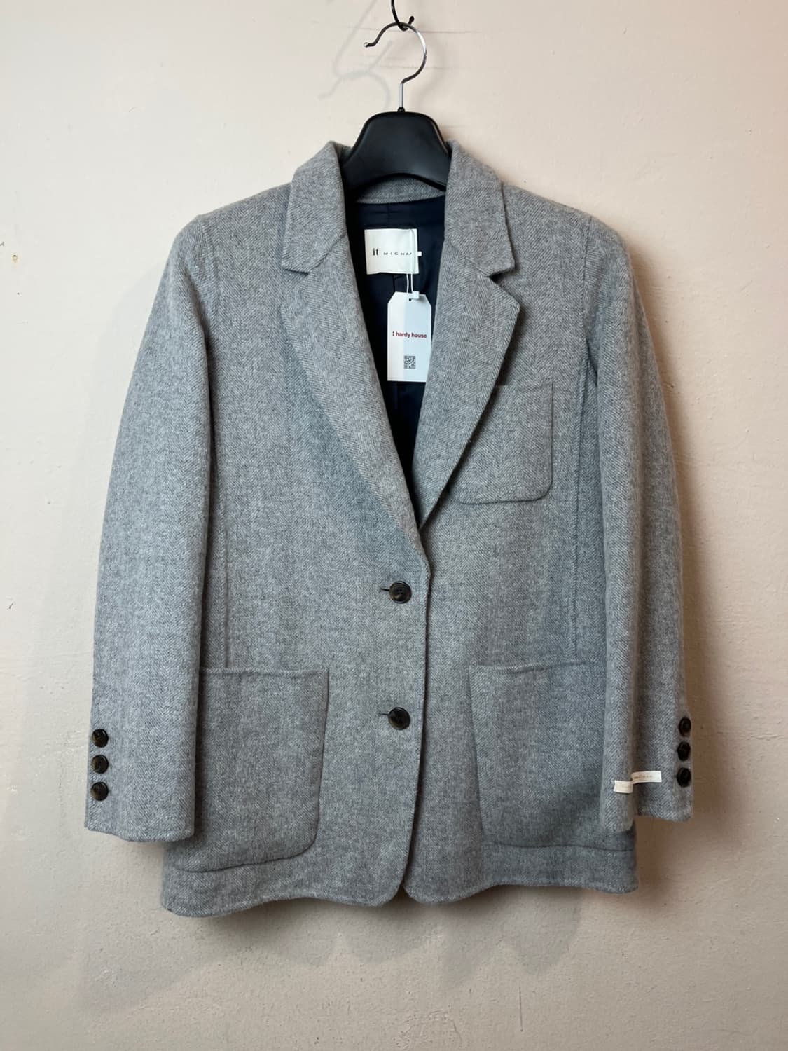 잇 미샤 그레이 헤링본 울 블레이저 상품이미지1