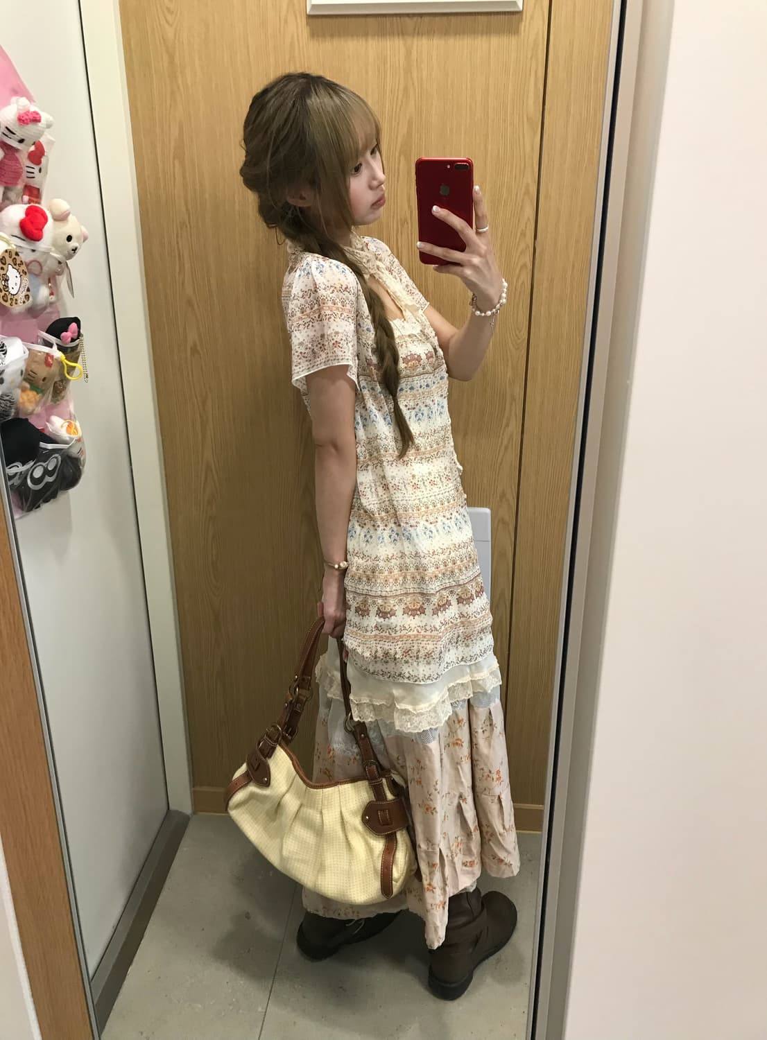 플라워 너드모리 베이지 하구미 데일리 코디세트 상품이미지4