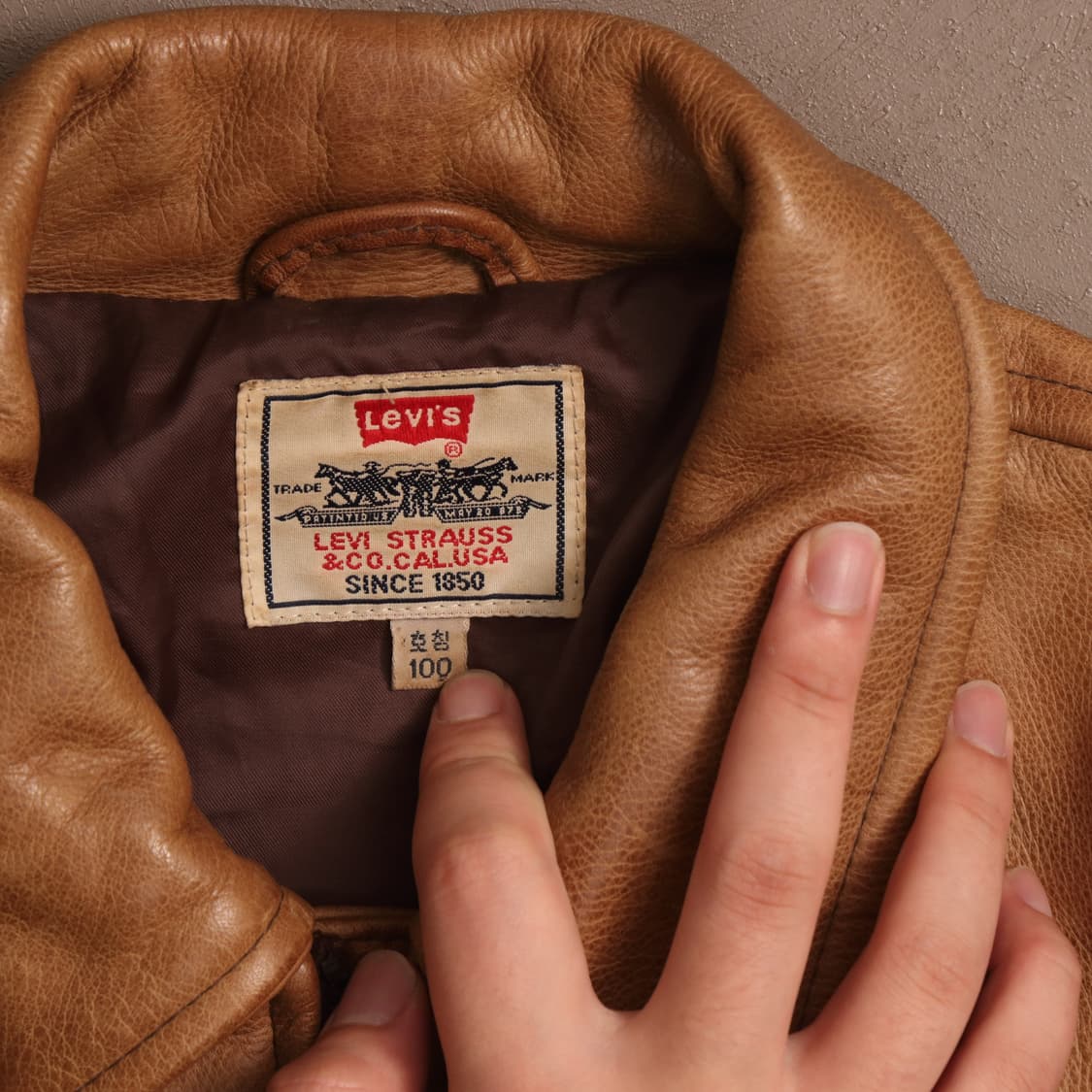 90'S 리바이스 소가죽 레더자켓 A1358 상품이미지3