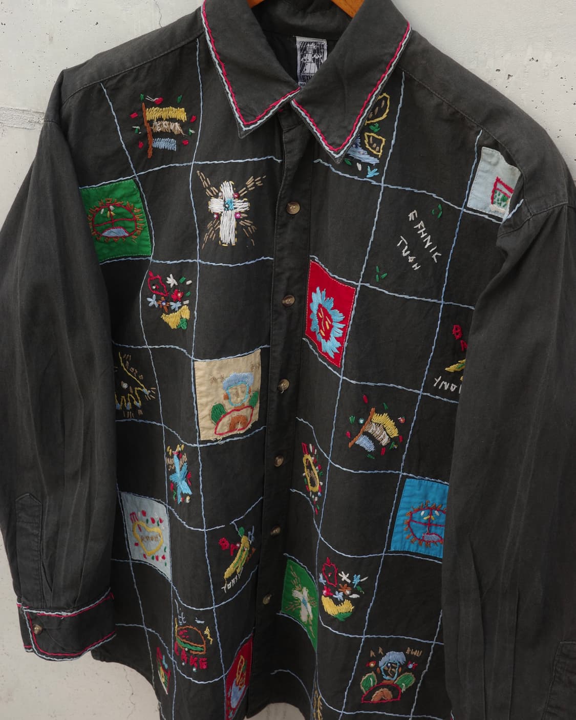 빈티지 에스닉 핸드 자수 셔츠 상품이미지3