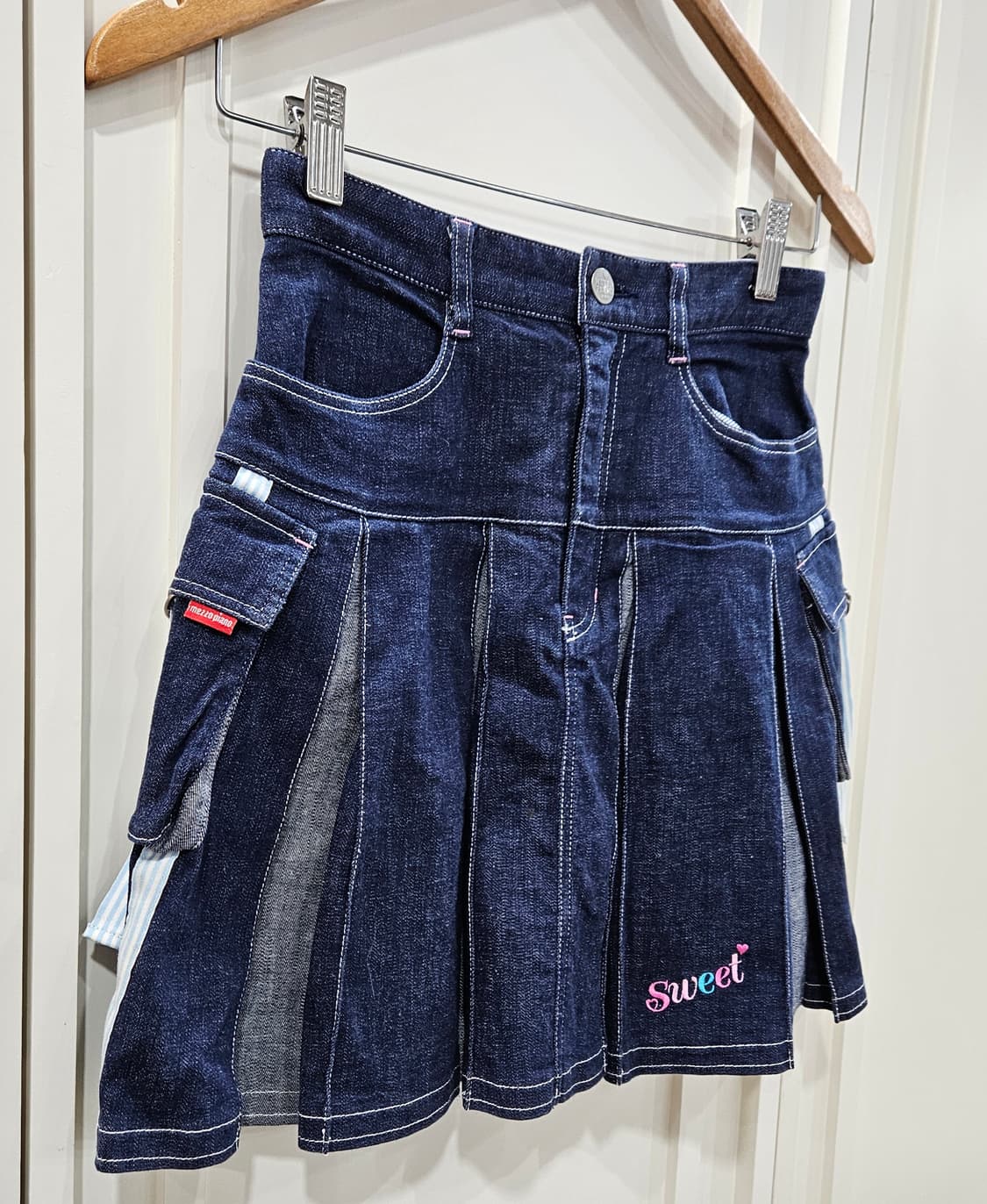 데님 플리츠 스커트 청치마 상품이미지2