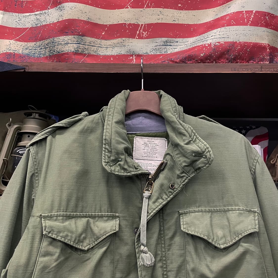 70s M65 필드 자켓 미군 오리지널 밀리터리 황동 지퍼 야상 상품이미지3