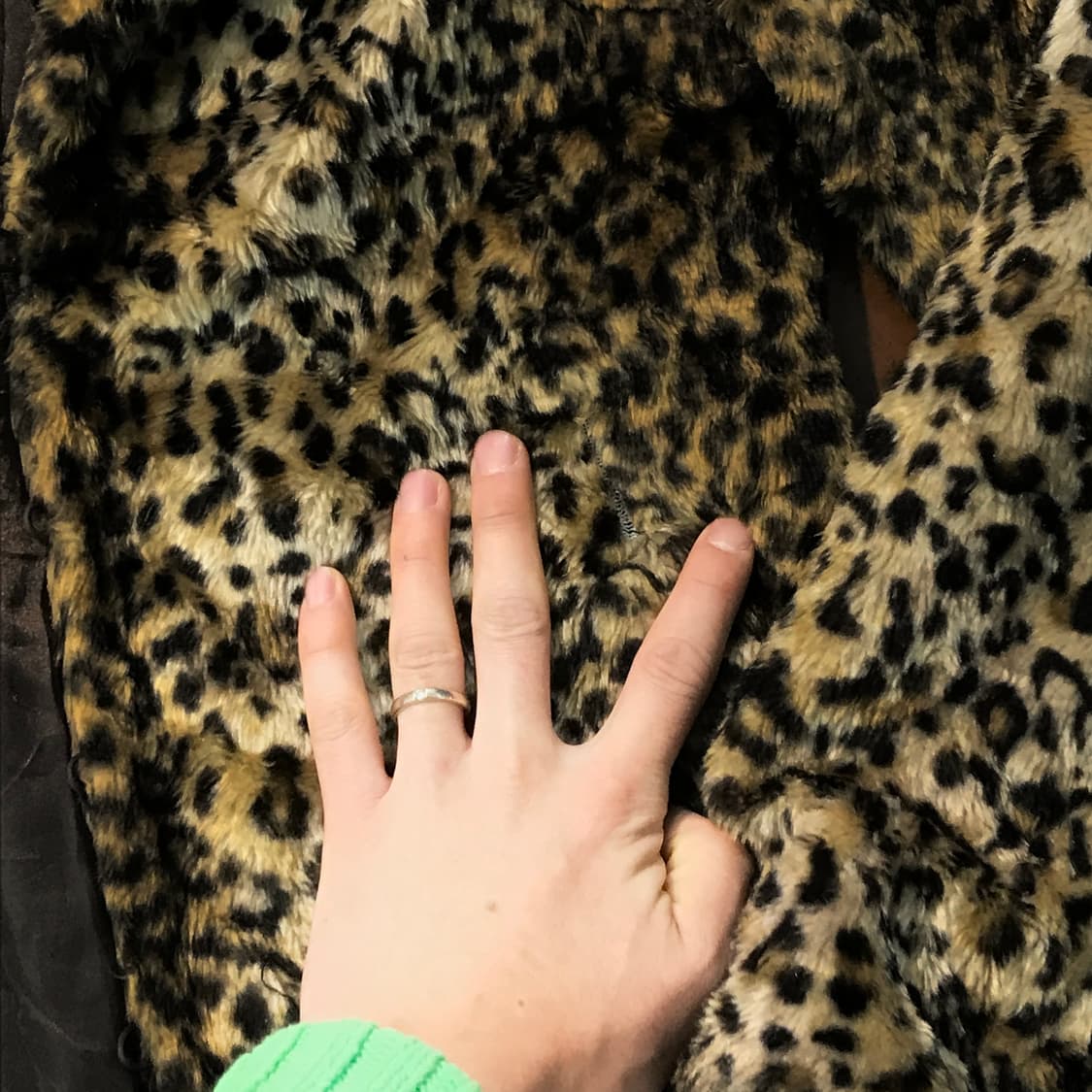 VTG 빈티지 레오파드 패턴 하프 코트 자켓 여성 프리사이즈  상품이미지6