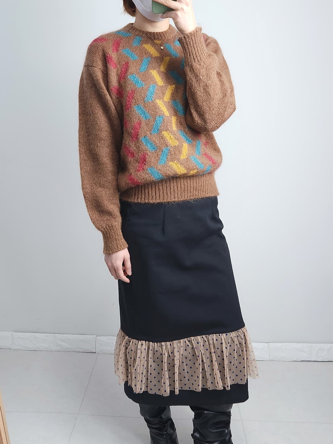 스퀘어 컬러 니트 상품이미지3