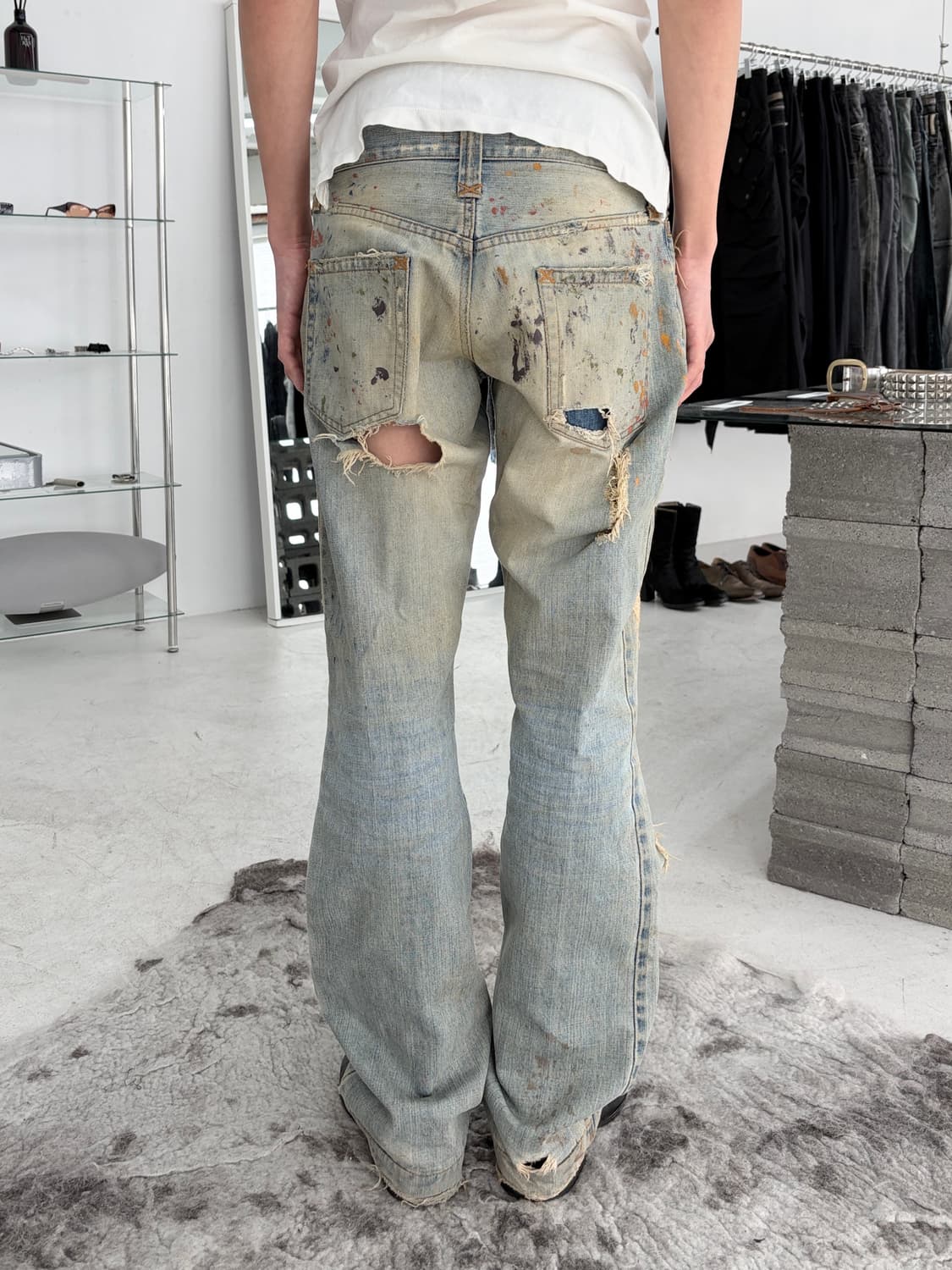 2000‘s 돌체앤가바나 디스트레스드 페인팅 데님 팬츠 상품이미지3