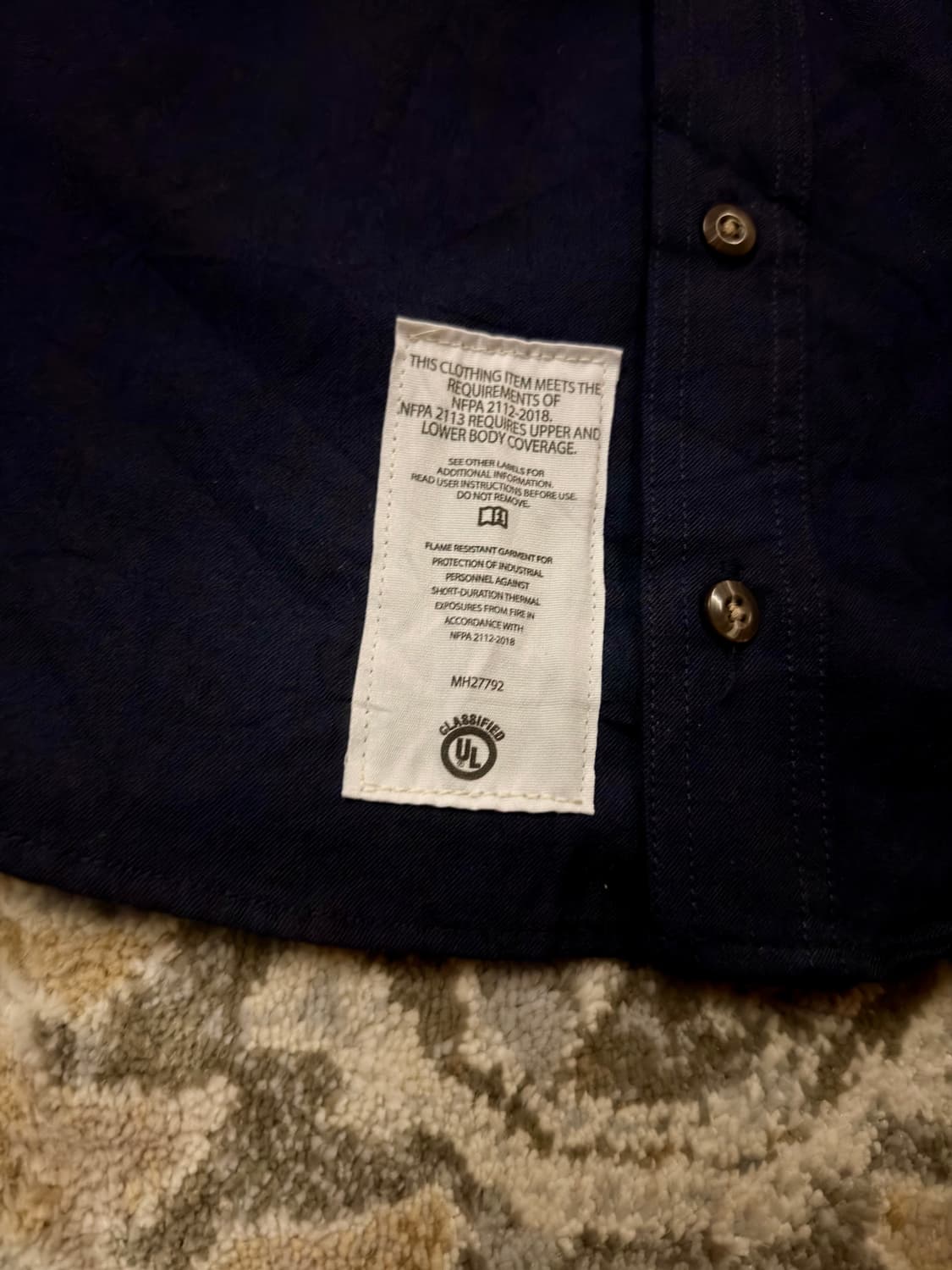 [칼하트] 리플렉티브 FR 워크 셔츠 네이비 고프코어 상품이미지4