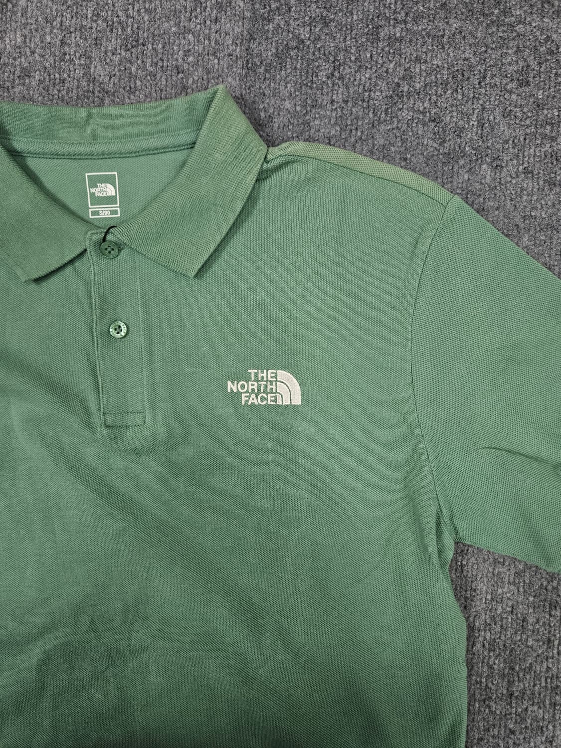 노스페이스 올데이 클래식 폴로 그린 카라티(급처) 상품이미지2