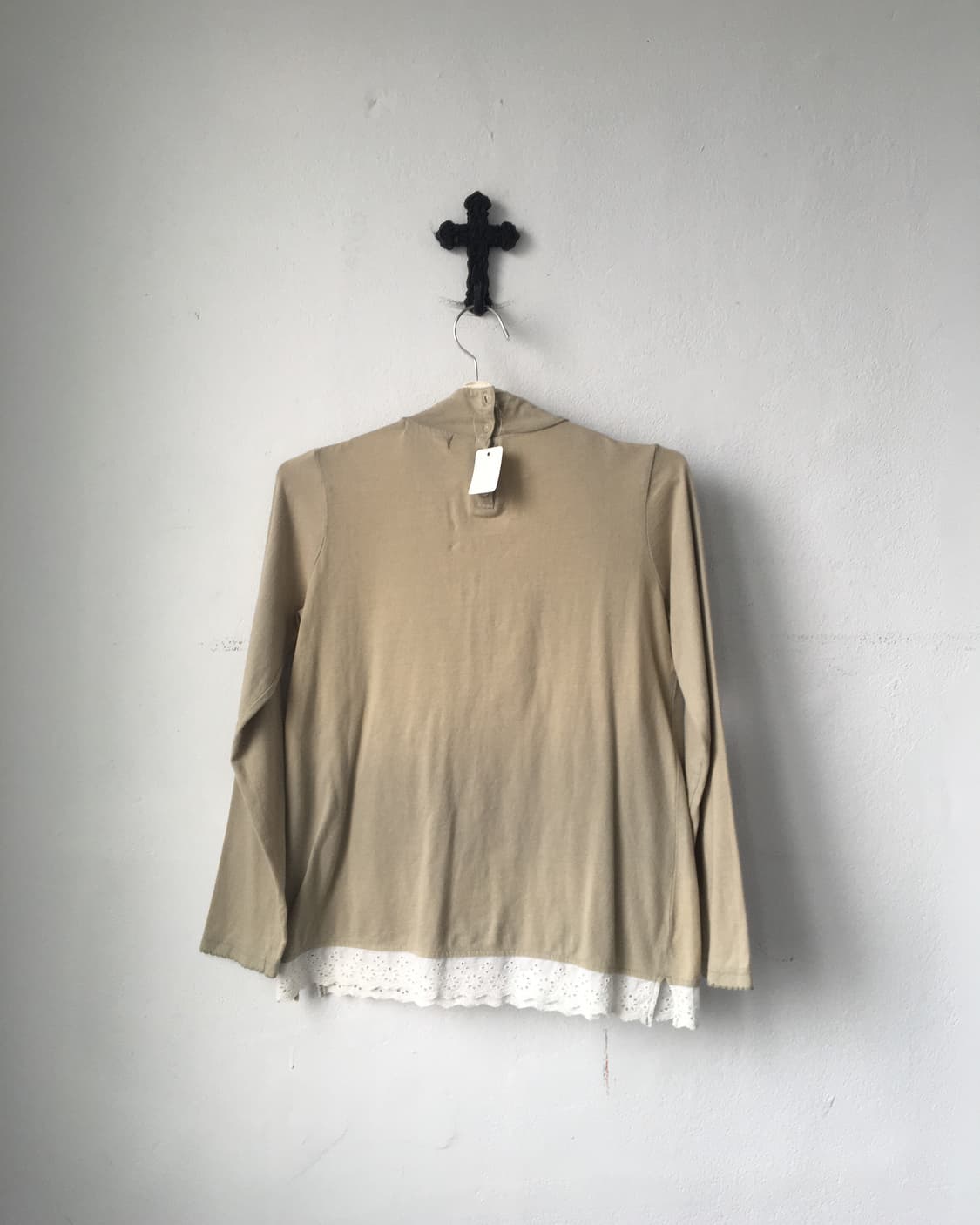 Lace trimming high neck sleeve 상품이미지4