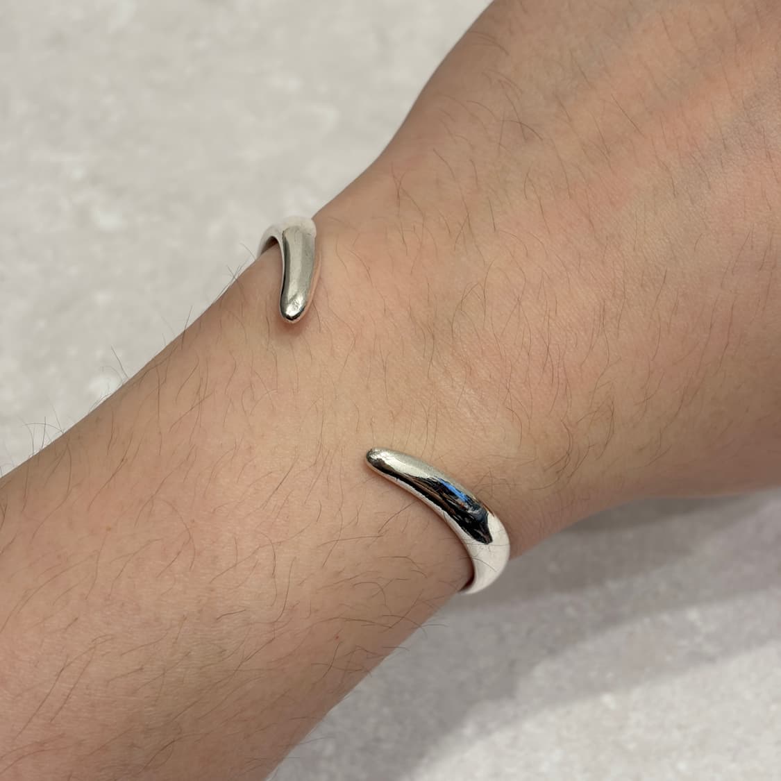 Oribell 커브드 925실버 오브제 오픈 뱅글 팔찌 상품이미지2