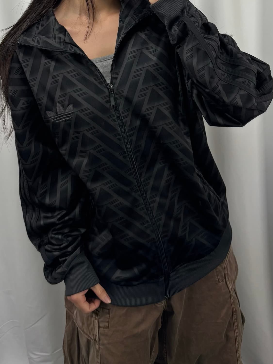 아디다스 파이어버드 블랙 패턴 트랙탑 상품이미지2