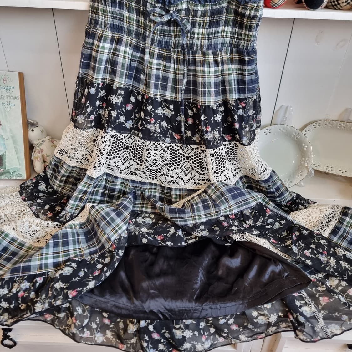 패치워크 레이스 원피스 상품이미지5