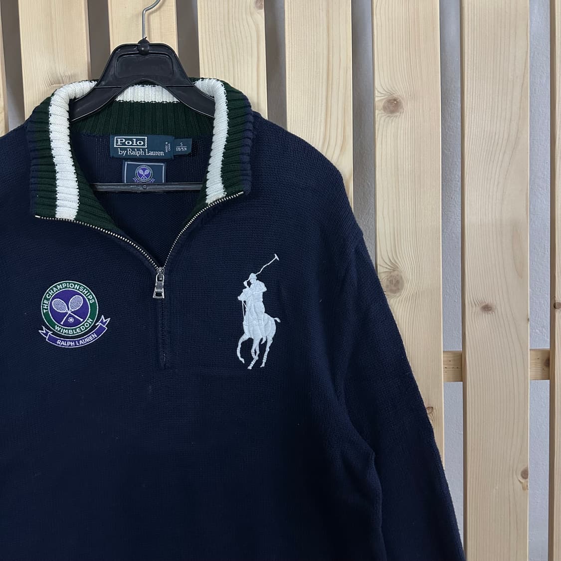 (M) 폴로 랄프로렌 빅포니 네이비 반집업 니트 상품이미지3
