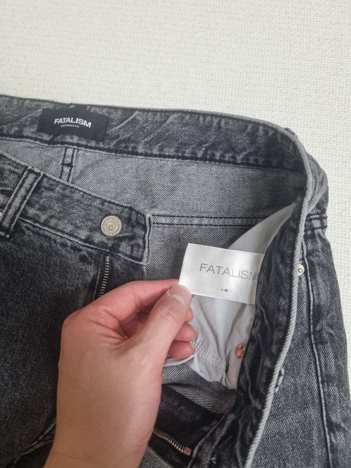 페이탈리즘 48사이즈(약 32인치) 와이드 흑청 데님 청바지 상품이미지2