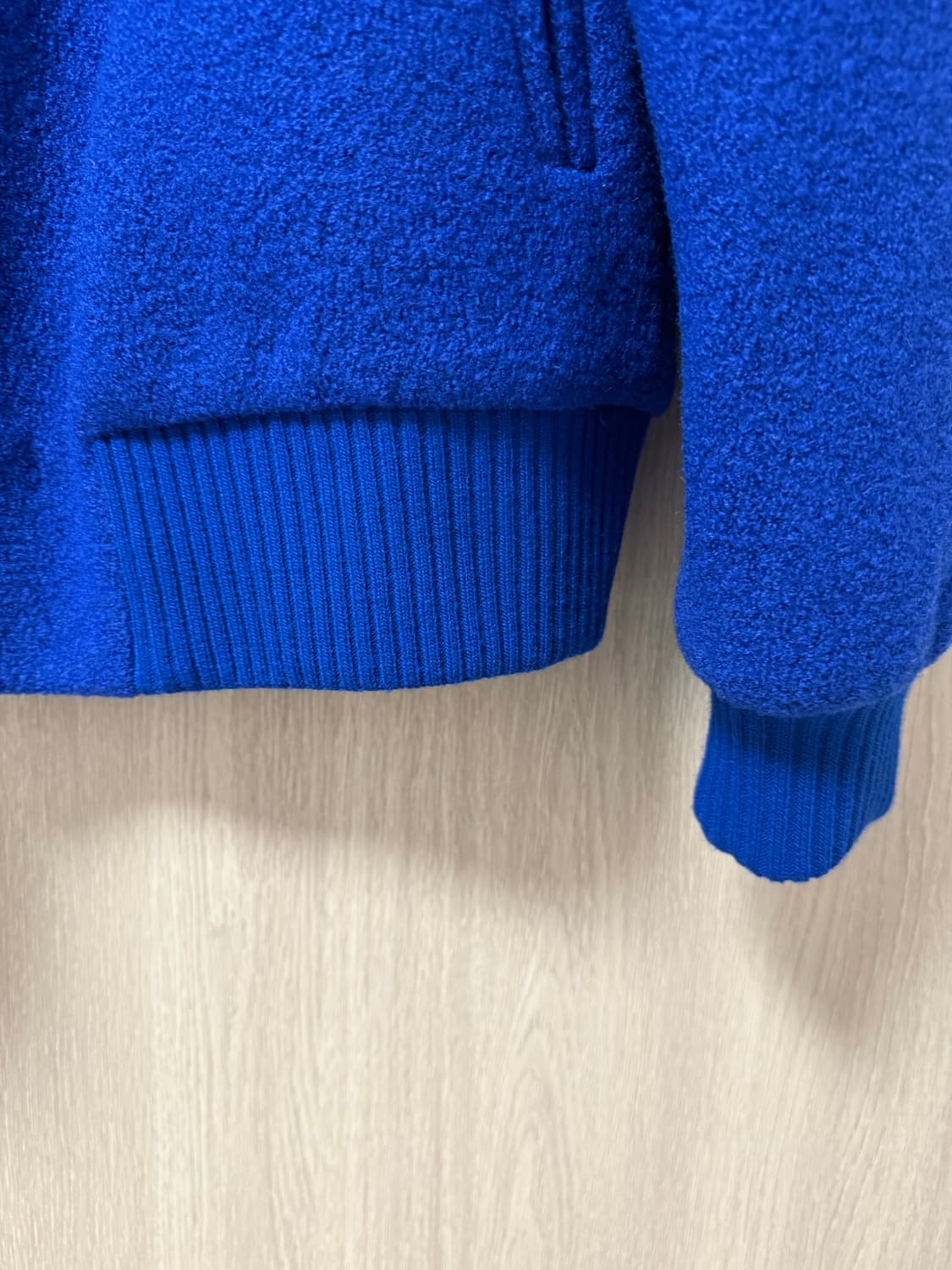 자라 울100 바시티 블루종  블루 M 상품이미지5