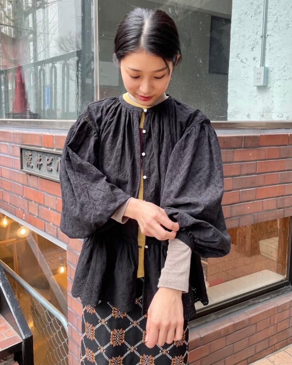 빔즈보이 스모크 롱 슬리브 블라우스 free 상품이미지6