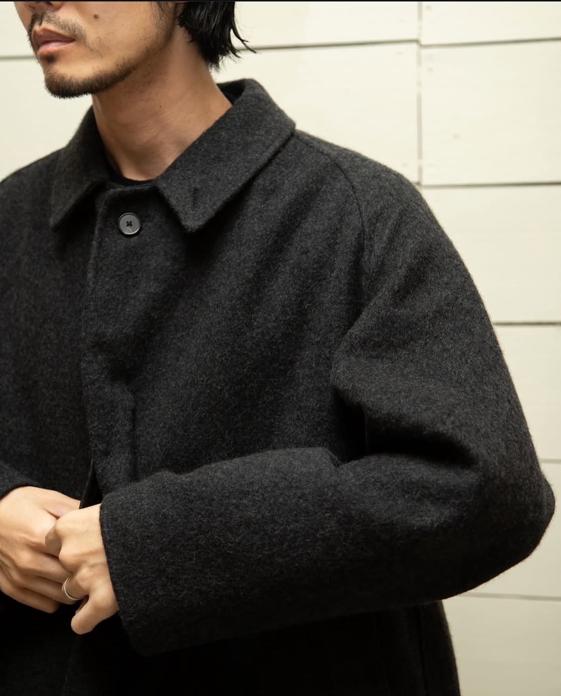 [3]A.PRESSE Cashmere Melton Long Coat 상품이미지2