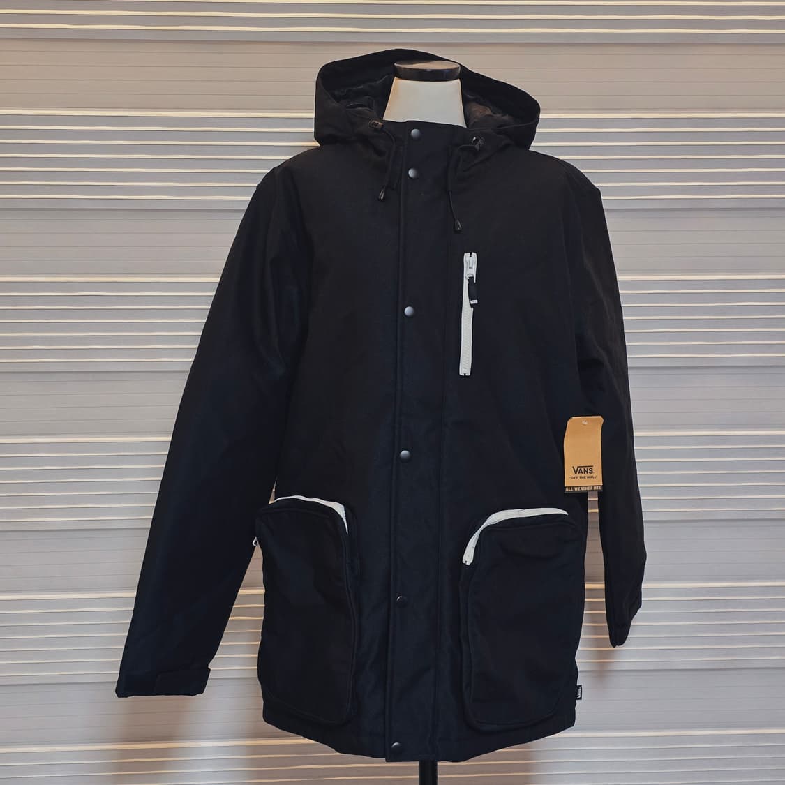 《새상품》반스 검정색 후드 자켓 점퍼 (남녀공용) 상품이미지2