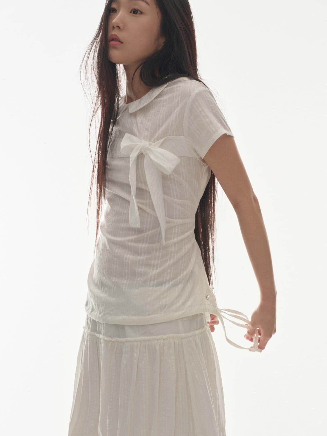 코이세이오 보우 블라우스_화이트 상품이미지1