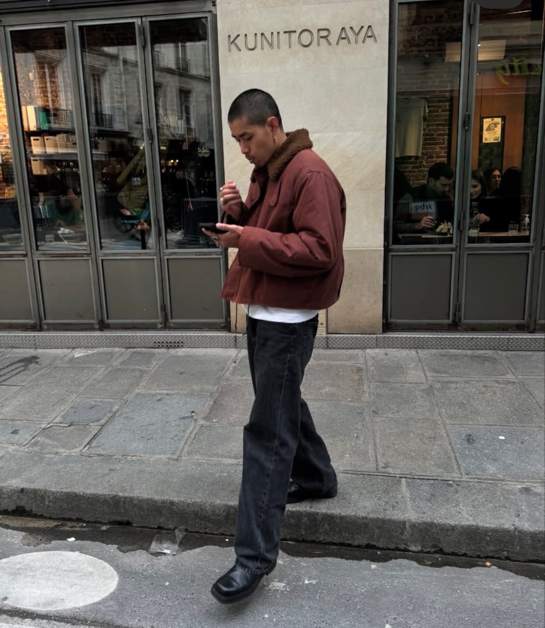 [50] 아워레가시 Ourlegacy 에이스 봄버 자켓 버건디 팝니다 상품이미지4