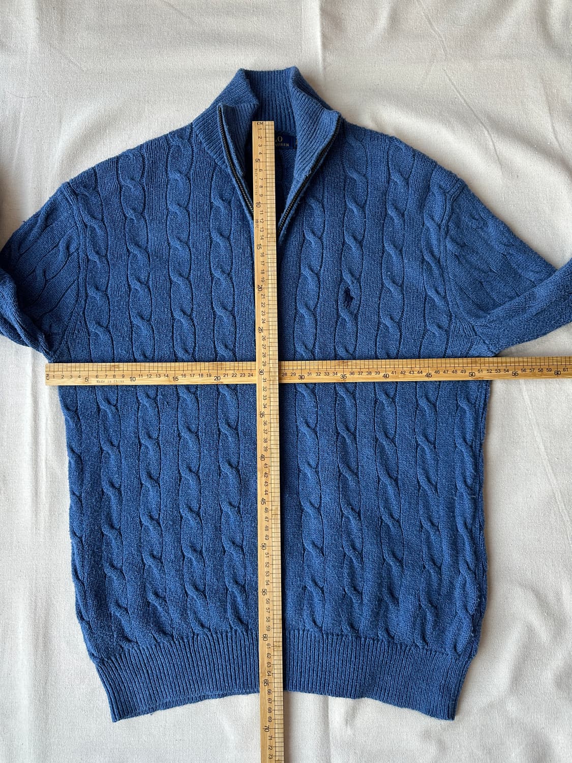 폴로 반집업 케이블 니트 스카이블루 S 상품이미지9