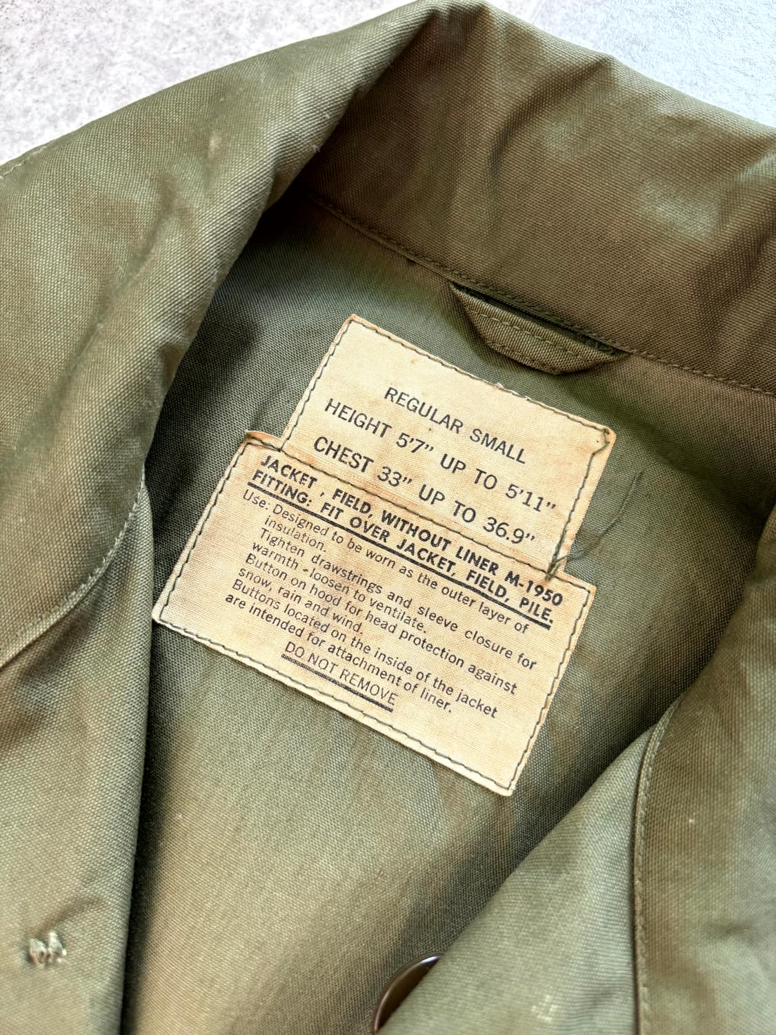 50's 미군 M-50 필드자켓 S-R 데드스탁 상품이미지7