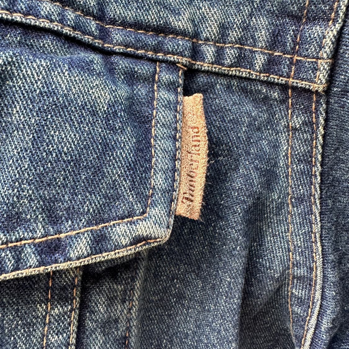 빈티지 00s 팀버랜드 가죽 데님자켓 상품이미지4