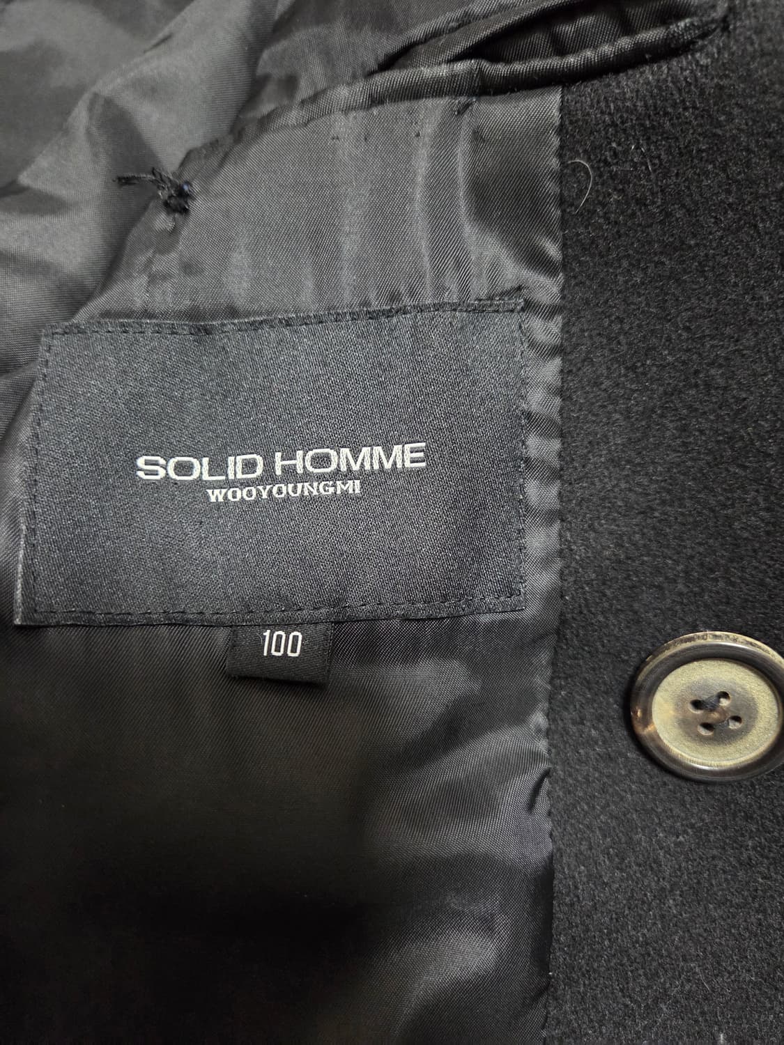 솔리드옴므 블랙 더블 브레스티드 코트  상품이미지6