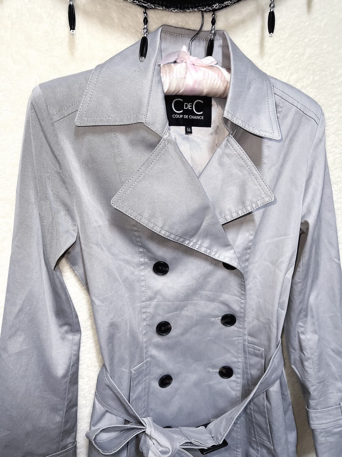 로맨틱갸루 로걀 오네 세실맥비깔 실버그레이 트렌치코트 자켓 펑크 데일리 상품이미지8