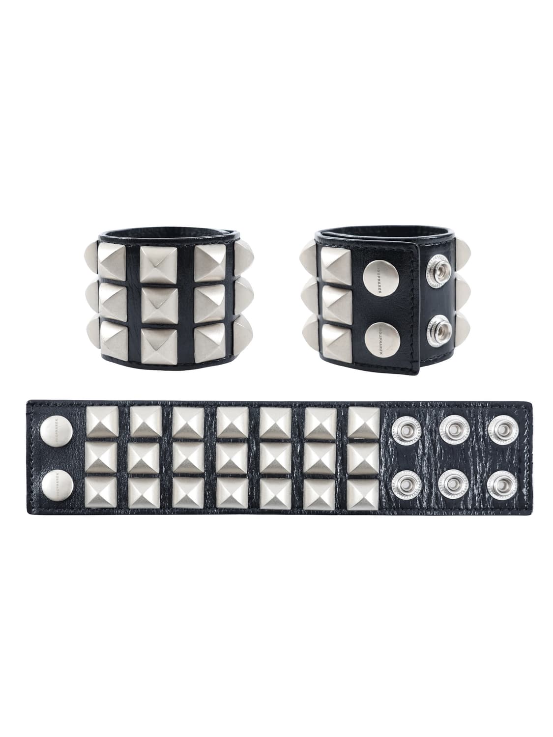 Punk Armor Stud Leather Cuff Bracelet 상품이미지2