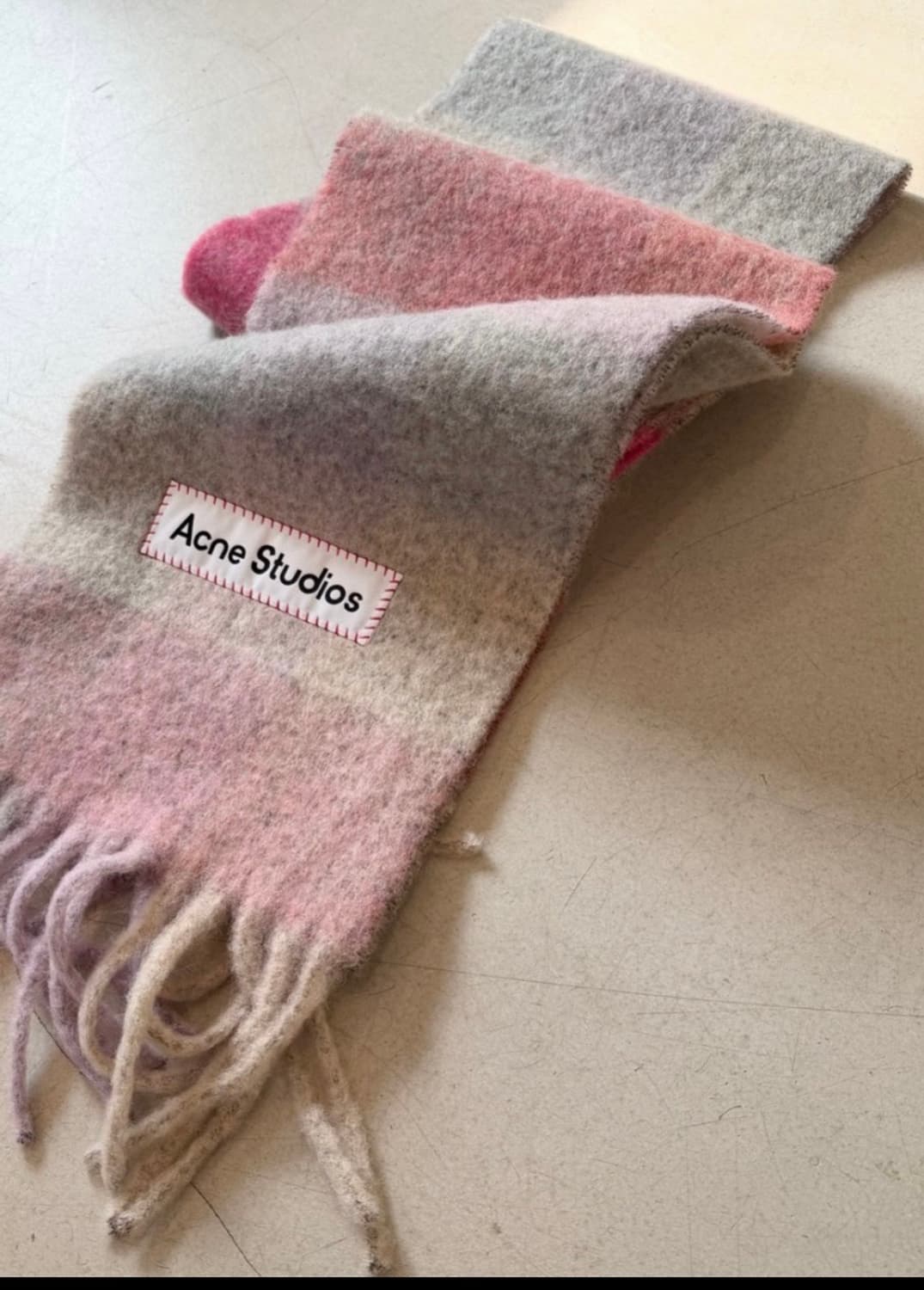아크네 스튜디오 알파카모헤어울머플러 핑크 그레이 남여공용 상품이미지2
