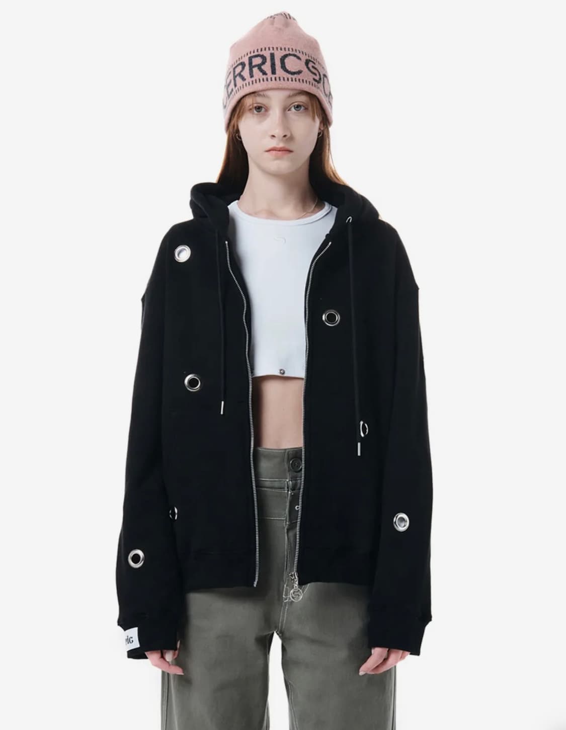 CIRCLE PIT HOOD ZIP UP / BLACK  상품이미지1