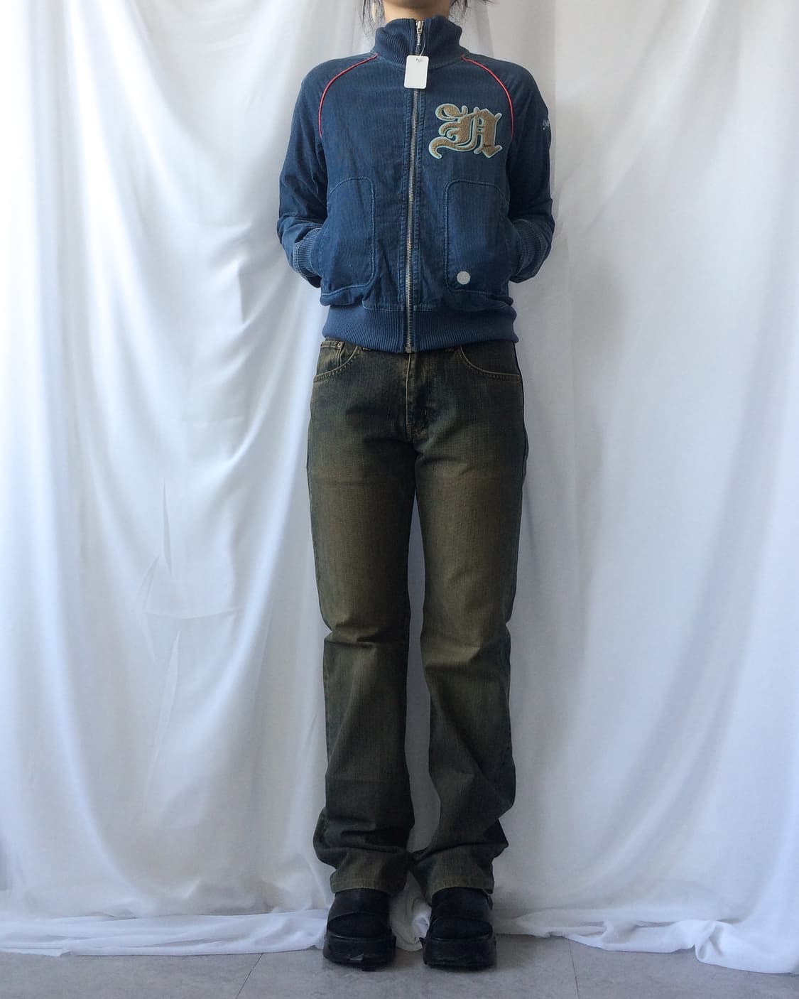 Slim fit ribbed high neck zip up 상품이미지1