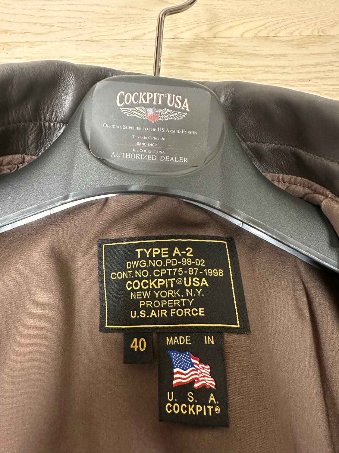 콕핏usa a-2 WWII 말가죽 A-2 재킷 Z2107H 마호가니40 상품이미지5
