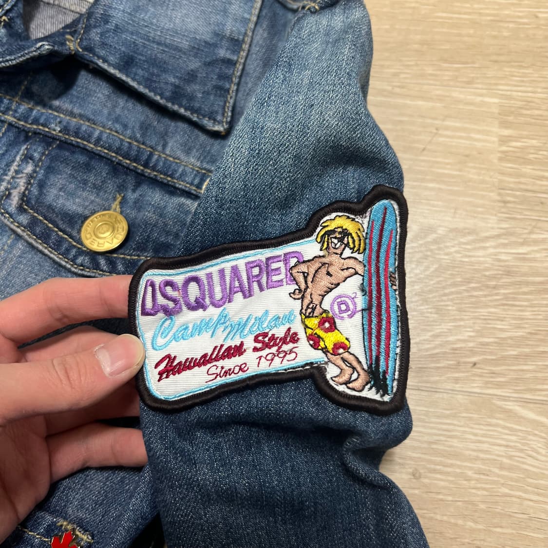 디스퀘어드2 여성 와펜 패치 데님 자켓 [중청] 40 상품이미지6