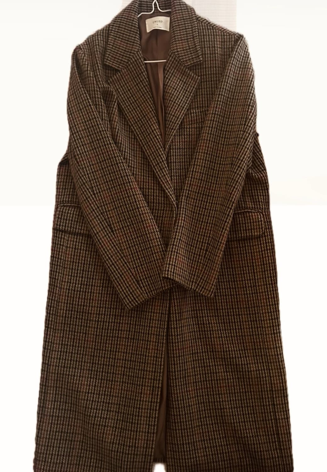 원버튼 울 체크코트 남여공용 상품이미지2