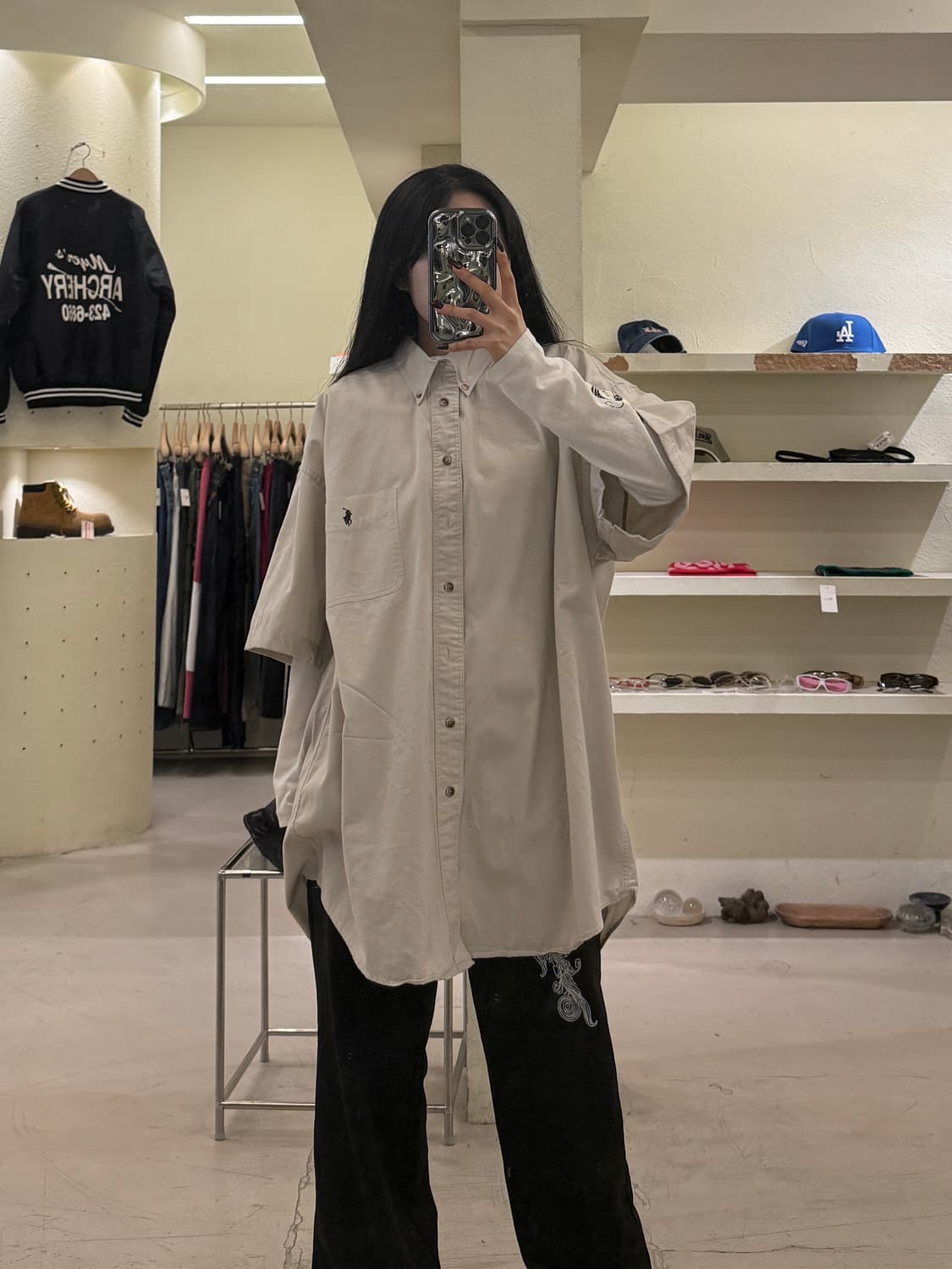 폴로랄프로렌 버튼다운 반팔 셔츠 베이지 U1233 상품이미지1