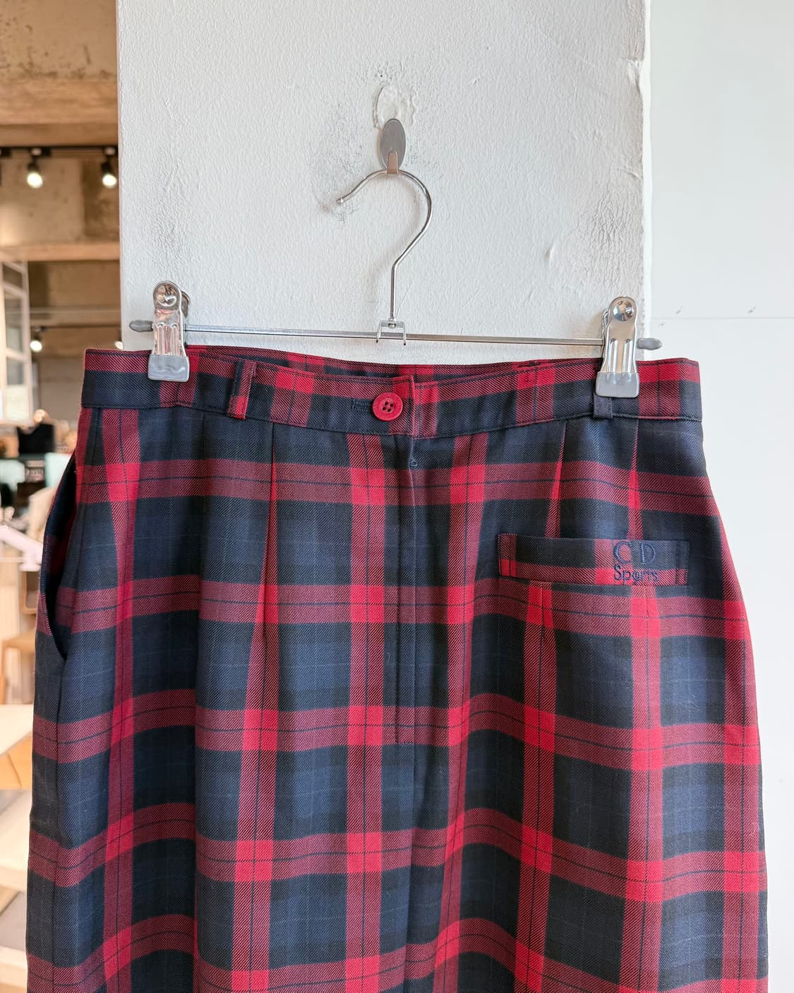 크리스찬 디올 스포츠 레드 체크 미디스커트  상품이미지6