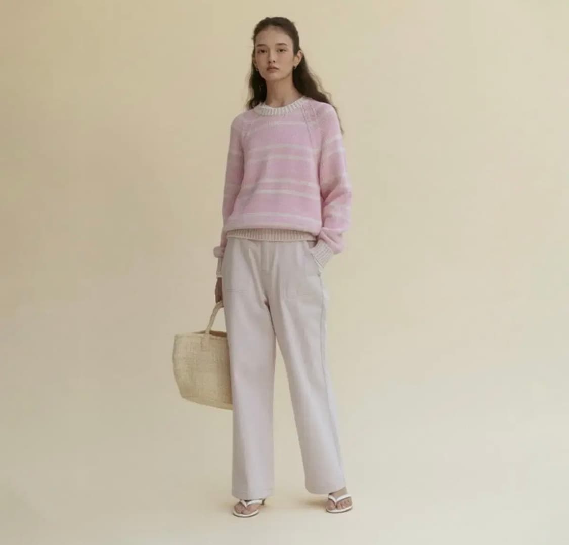 호와스 POCKET COTTON DENIM BABY PINK 핑크데님팬츠 상품이미지1