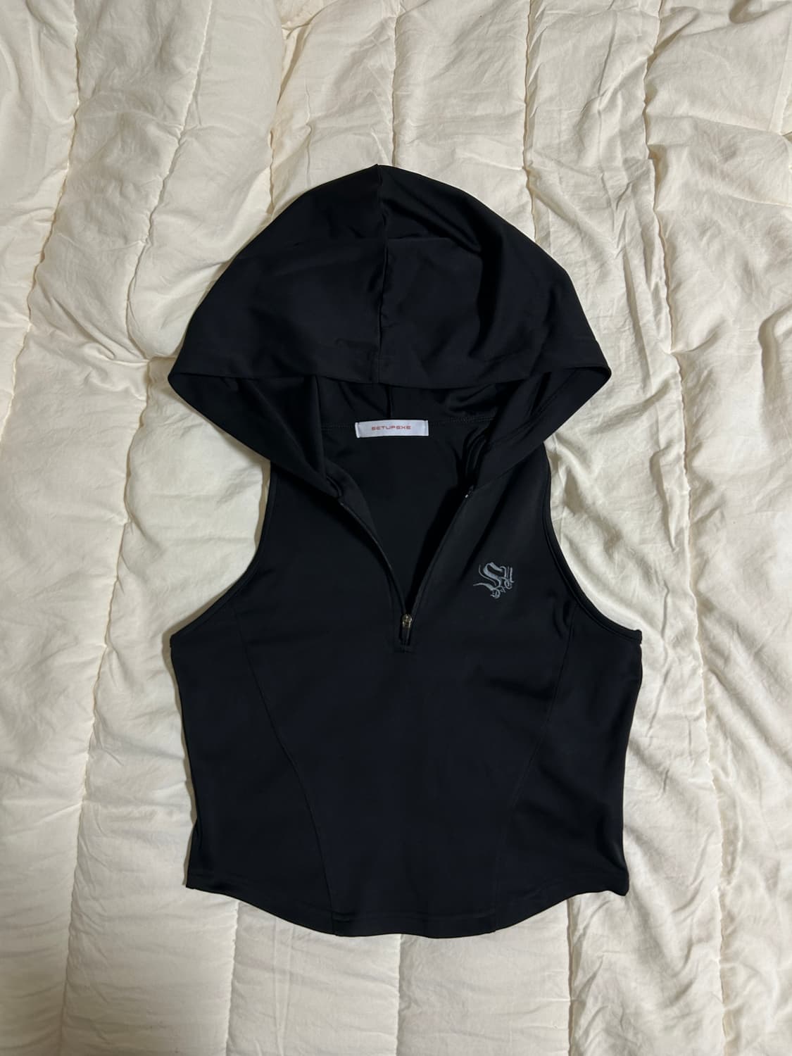 셋업이엑스이 HOOD HALF ZIP SLEEVELESS 상품이미지1
