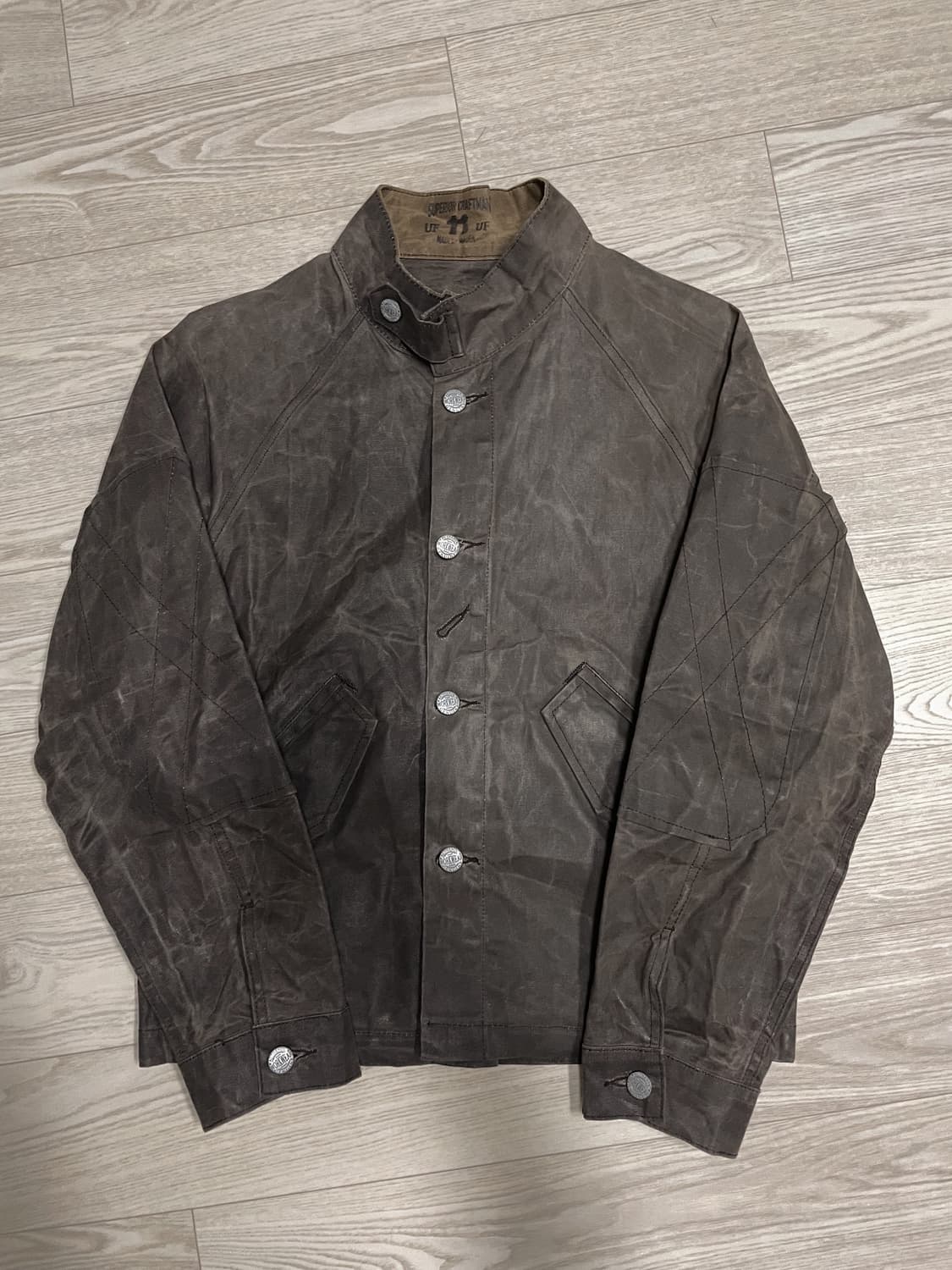 maden 레트로 왁스 캔버스 워크 자켓 (아메카지/빈티지) 상품이미지1