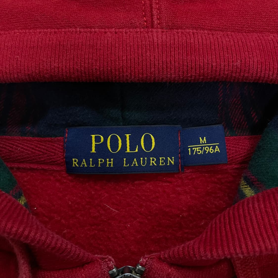 폴로 랄프로렌 빅 포니 체크 후드집업 레드 상품이미지5