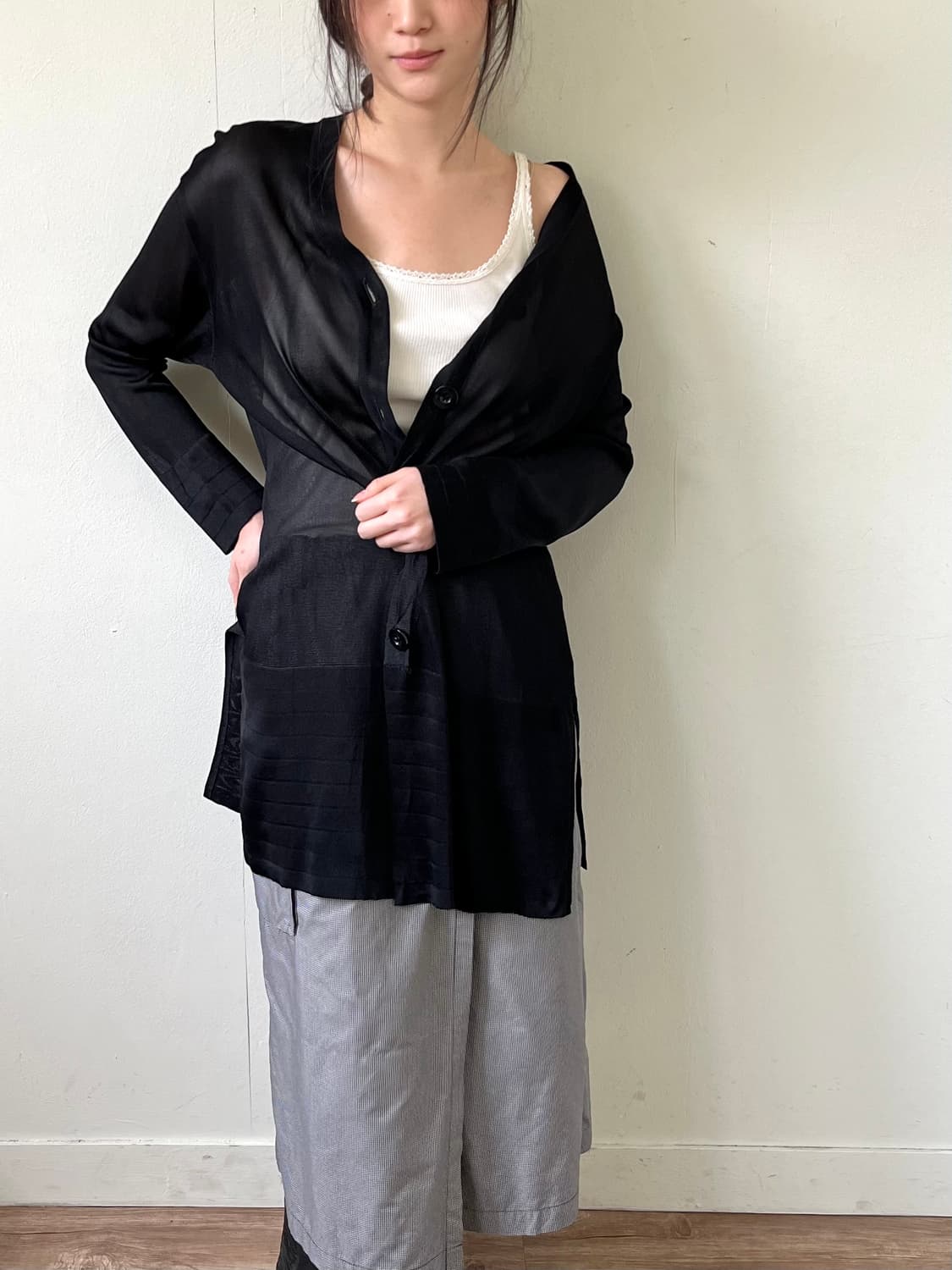 90‘s BALENCIAGA 블랙 시스루 가디건 상품이미지6