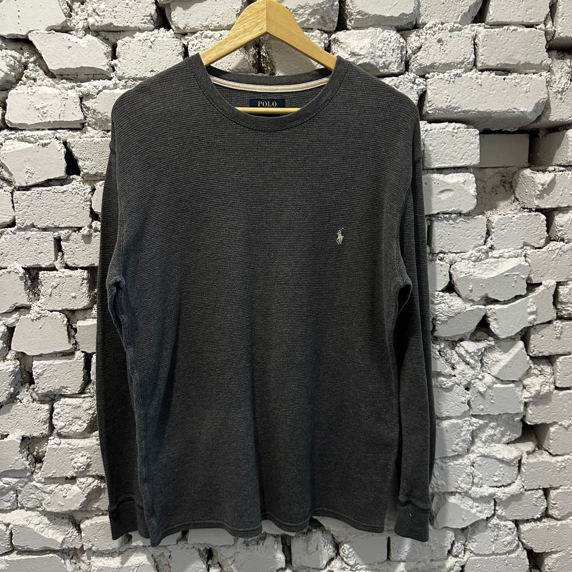 폴로 랄프로렌 차콜 와플 롱슬리브 L 상품이미지1