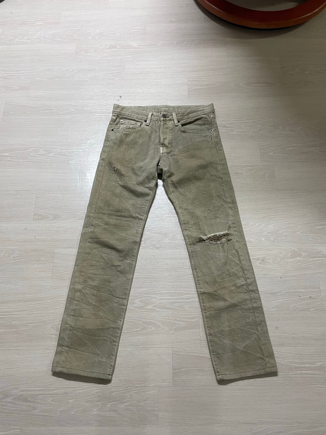 폴로 랄프 로렌 데님 & 서플라이✨ 빈티지 워싱 슬림핏 카키 팬츠 바지 상품이미지1