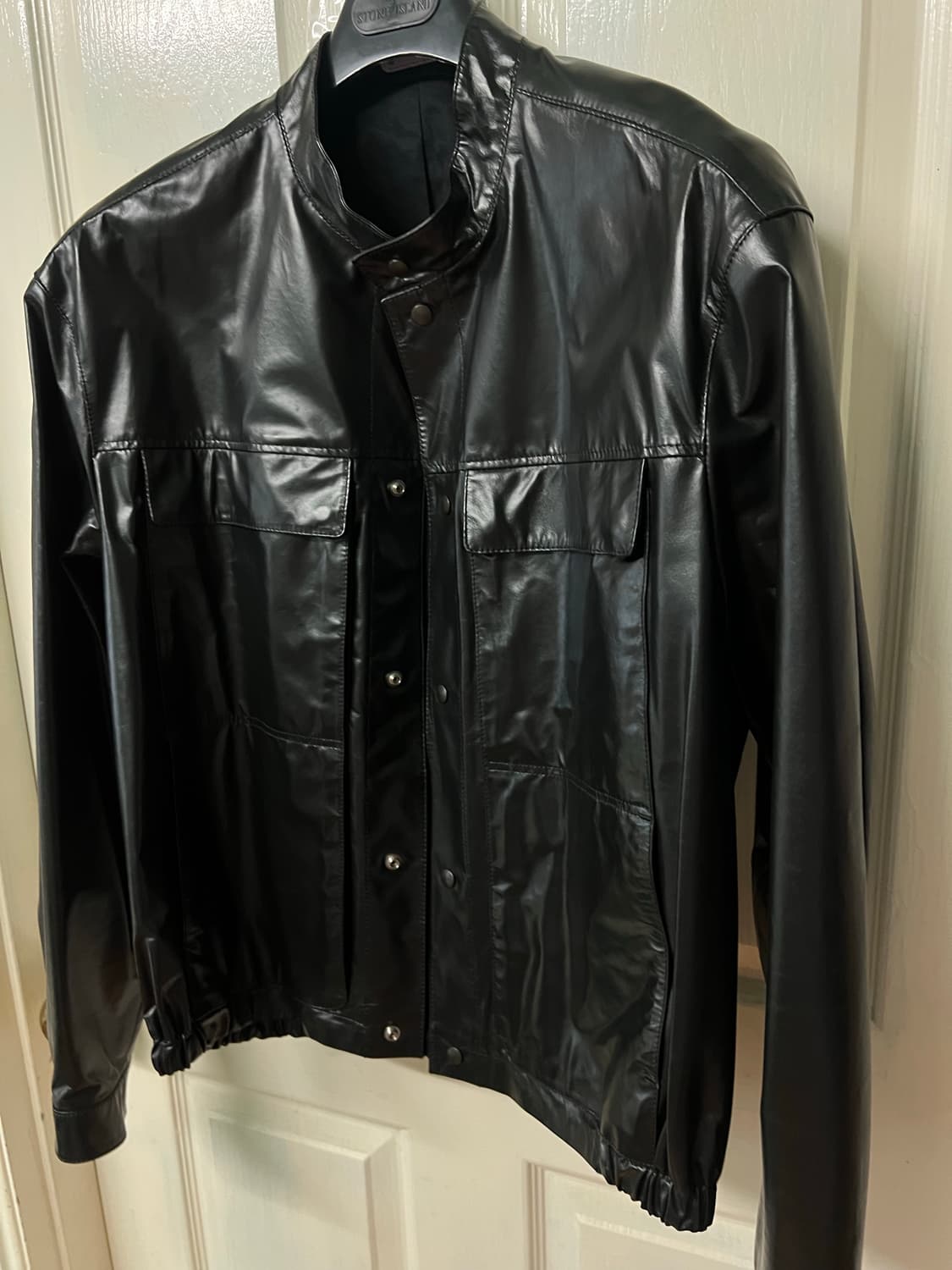 르메르 23ss 스탠드카라 레더블루종 L 상품이미지1