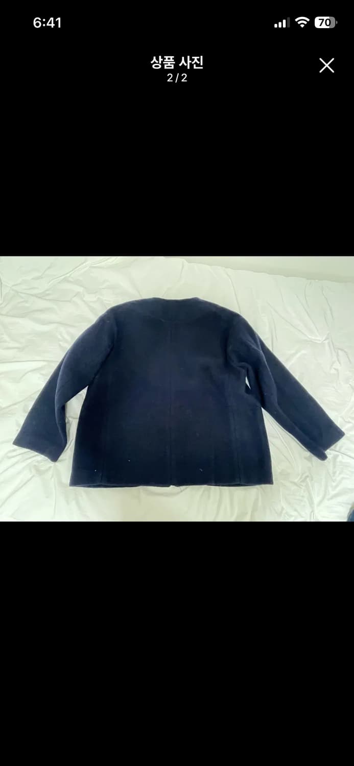 DANTON 단톤 노카라 울자켓 네이비 36 상품이미지2