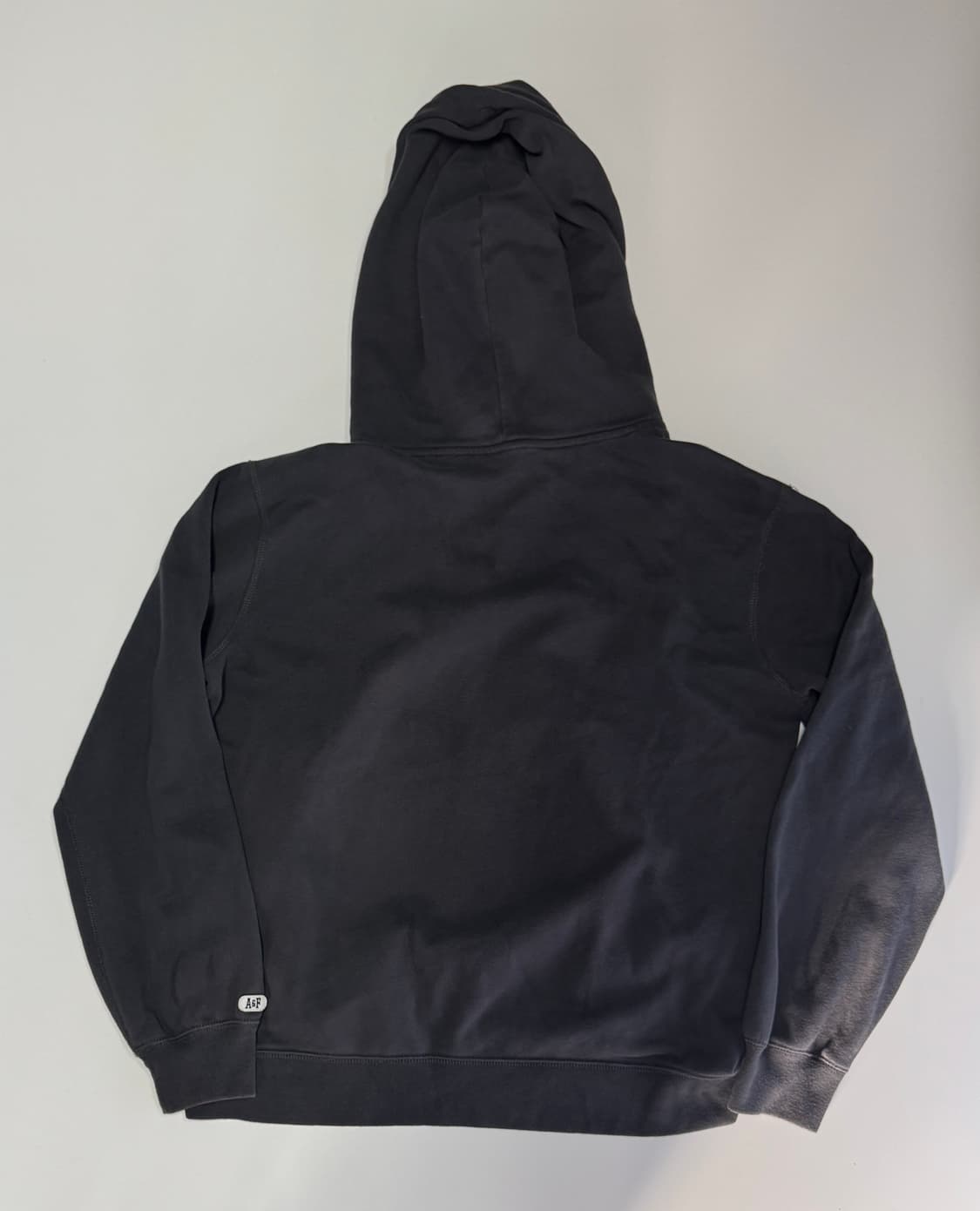 아베크롬비 미니멀 무지 빈티지 그레이 후드티 오버핏 상품이미지2