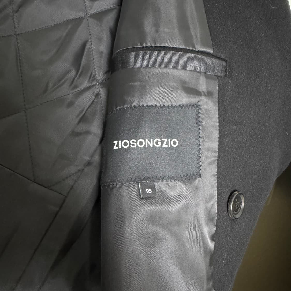 지오송지오 블랙 더블 버튼 롱 코트 95 상품이미지4