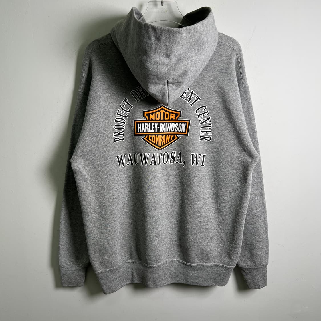 할리데이비슨 로고 프린팅 그레이 후드티 상품이미지6